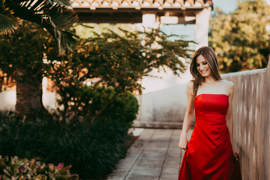 bride with a red dress