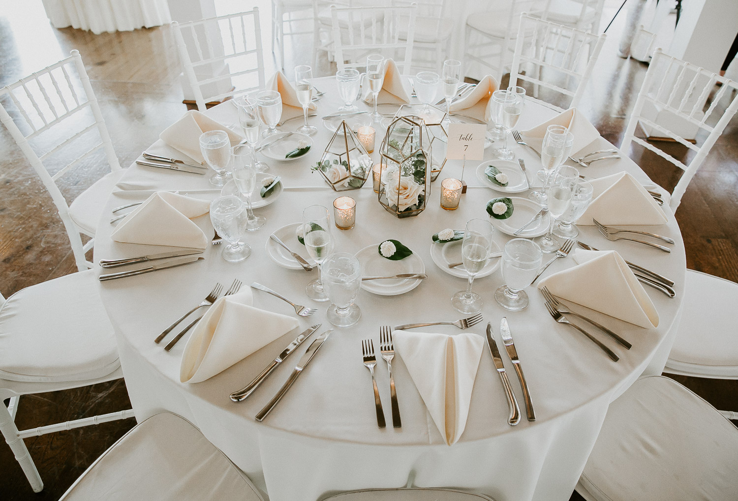 table settings at wedding in Jupiter 