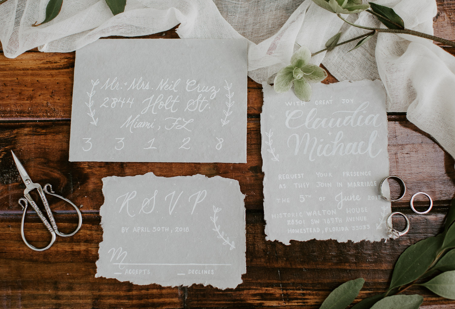 Gray wedding invitations 