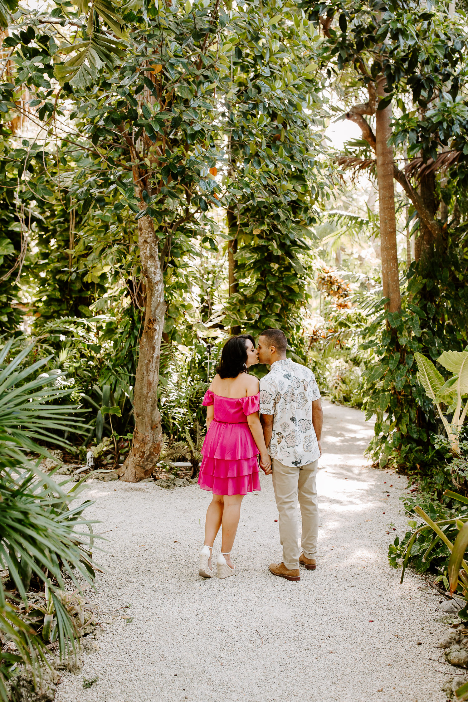 couple walking in the jungle 