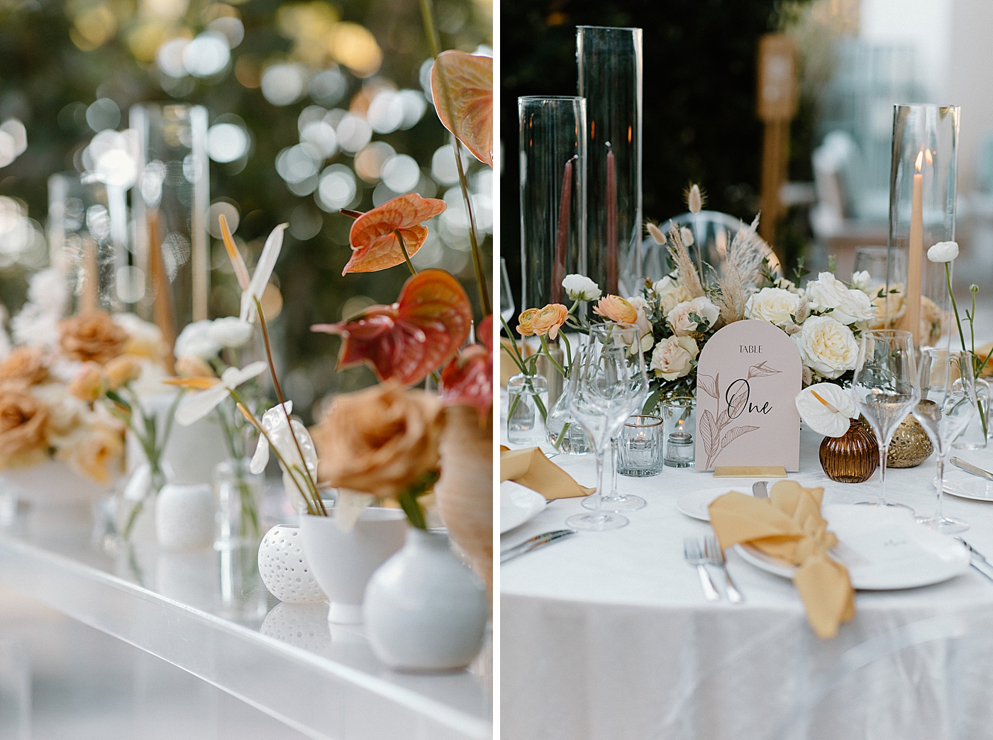 Detail shot of Reception table Modern Elegant Wedding at The W South Beach captured by South Florida Wedding Photographer Erika Tuesta Photography