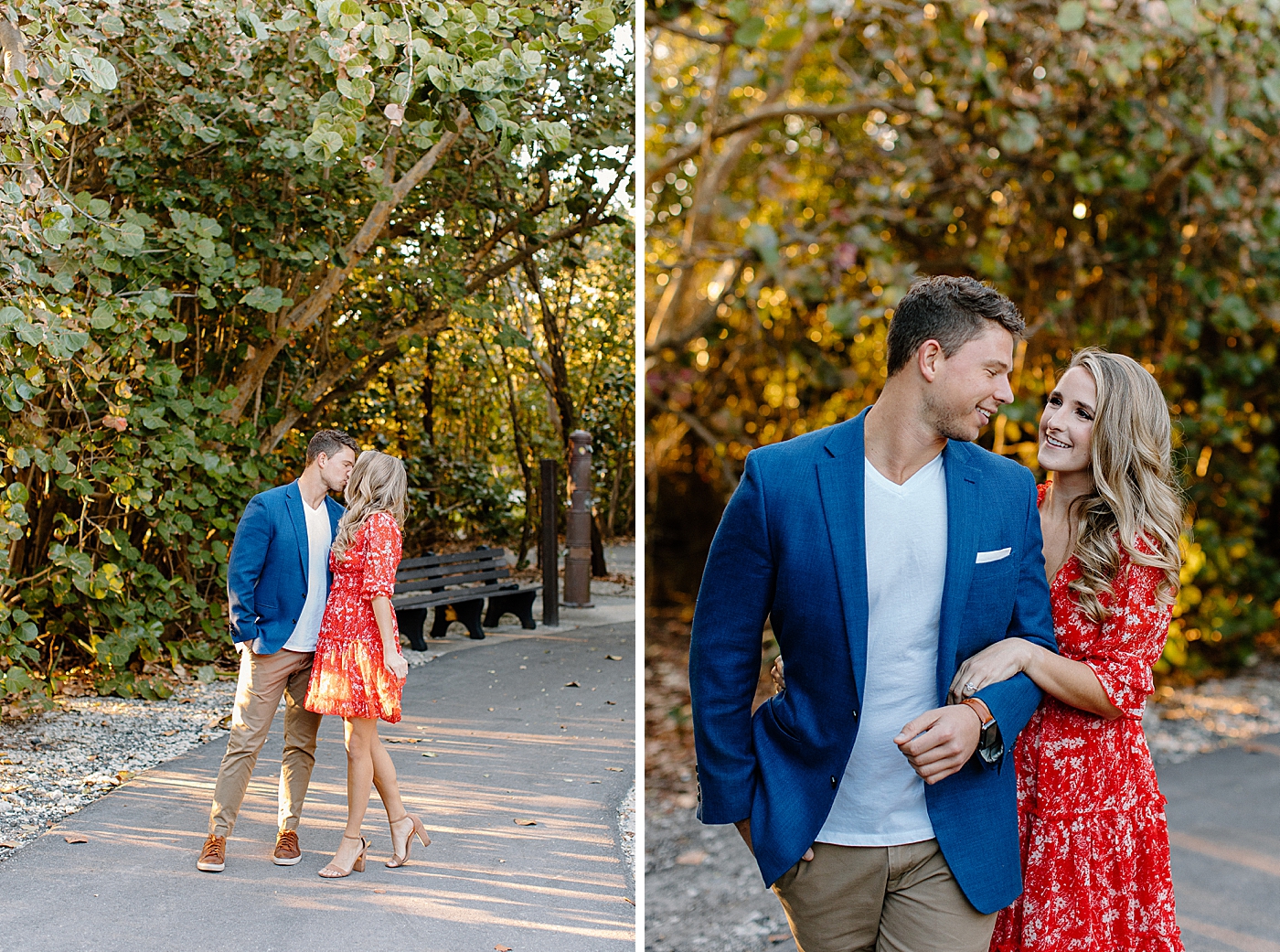 Couple kissing and holding each others arms Red Reef Park Engagement Photography captured by South Florida Engagement Photographer