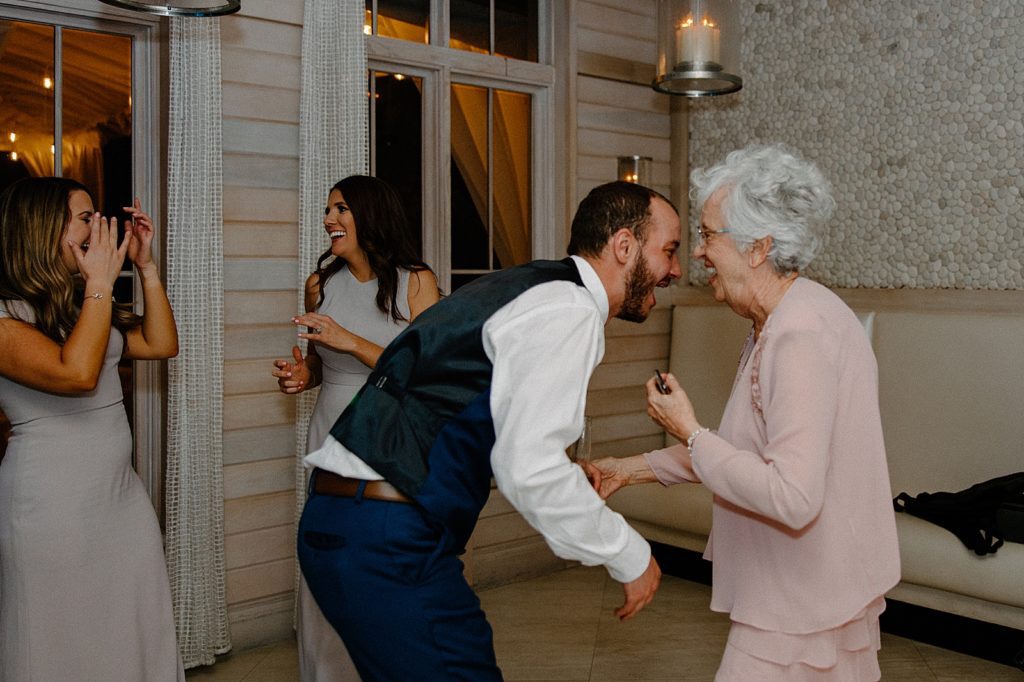 Guests laughing at Reception
