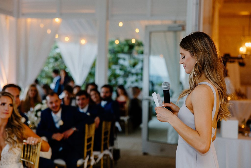 Maid of Honor speech at Reception