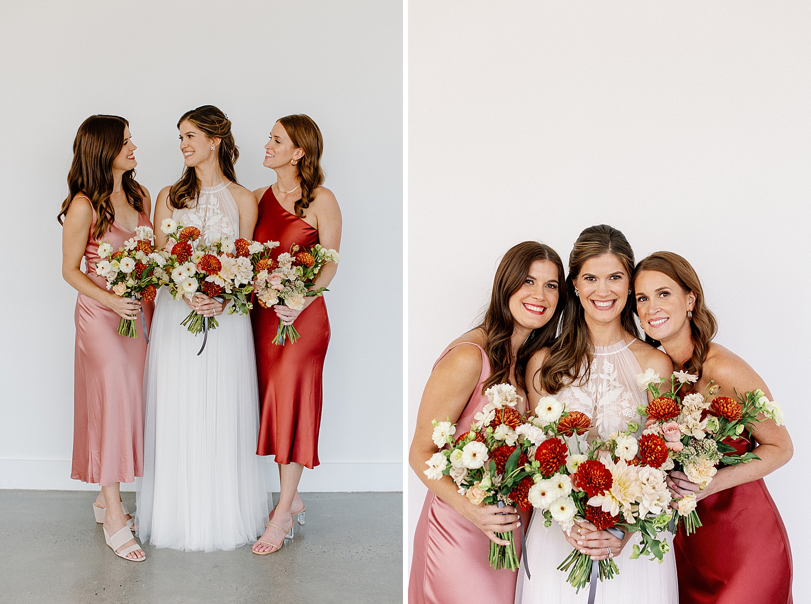 Bride with Bridesmaids with bouquets