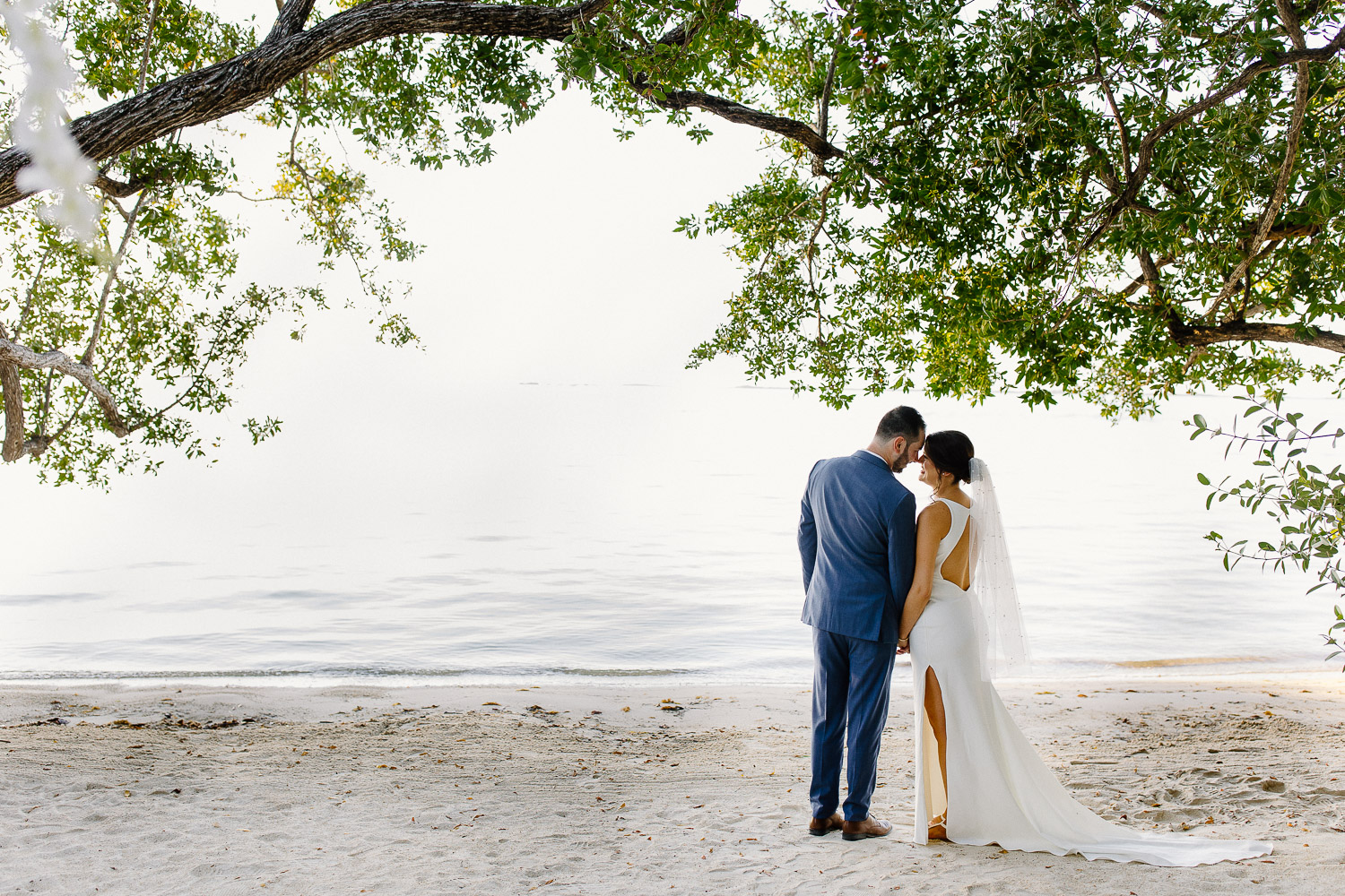 The bride and groom just married at Baker's cay resort in Key Largo