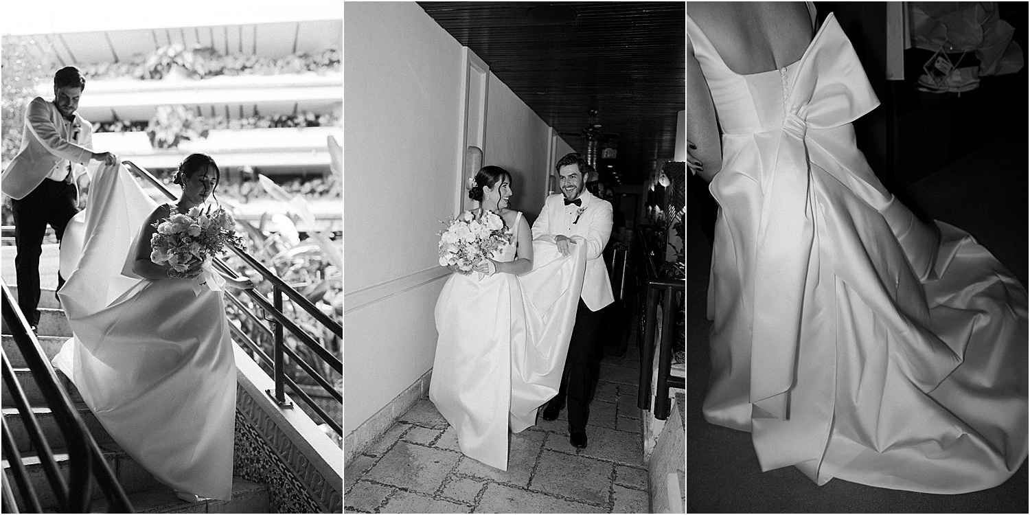 Bride and Groom smiling and talking after thier first look, miami wedding photographer 