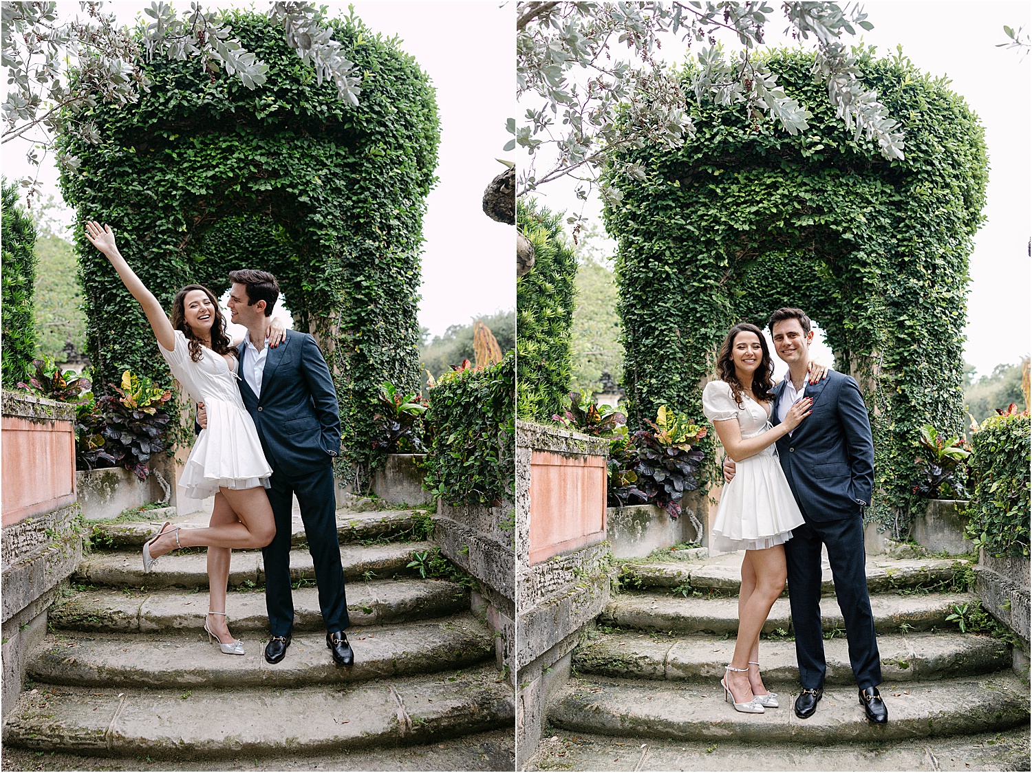 vizcaya proposal photos, couple after she said yes 