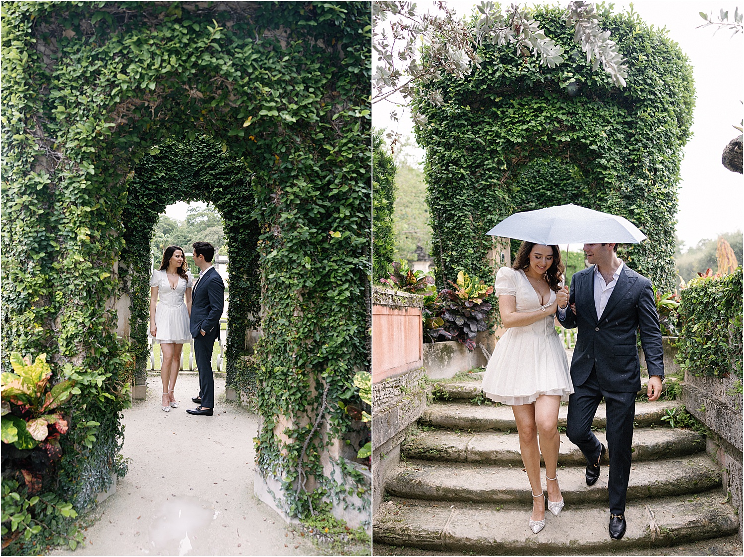 vizcaya proposal photos, couple after she said yes 