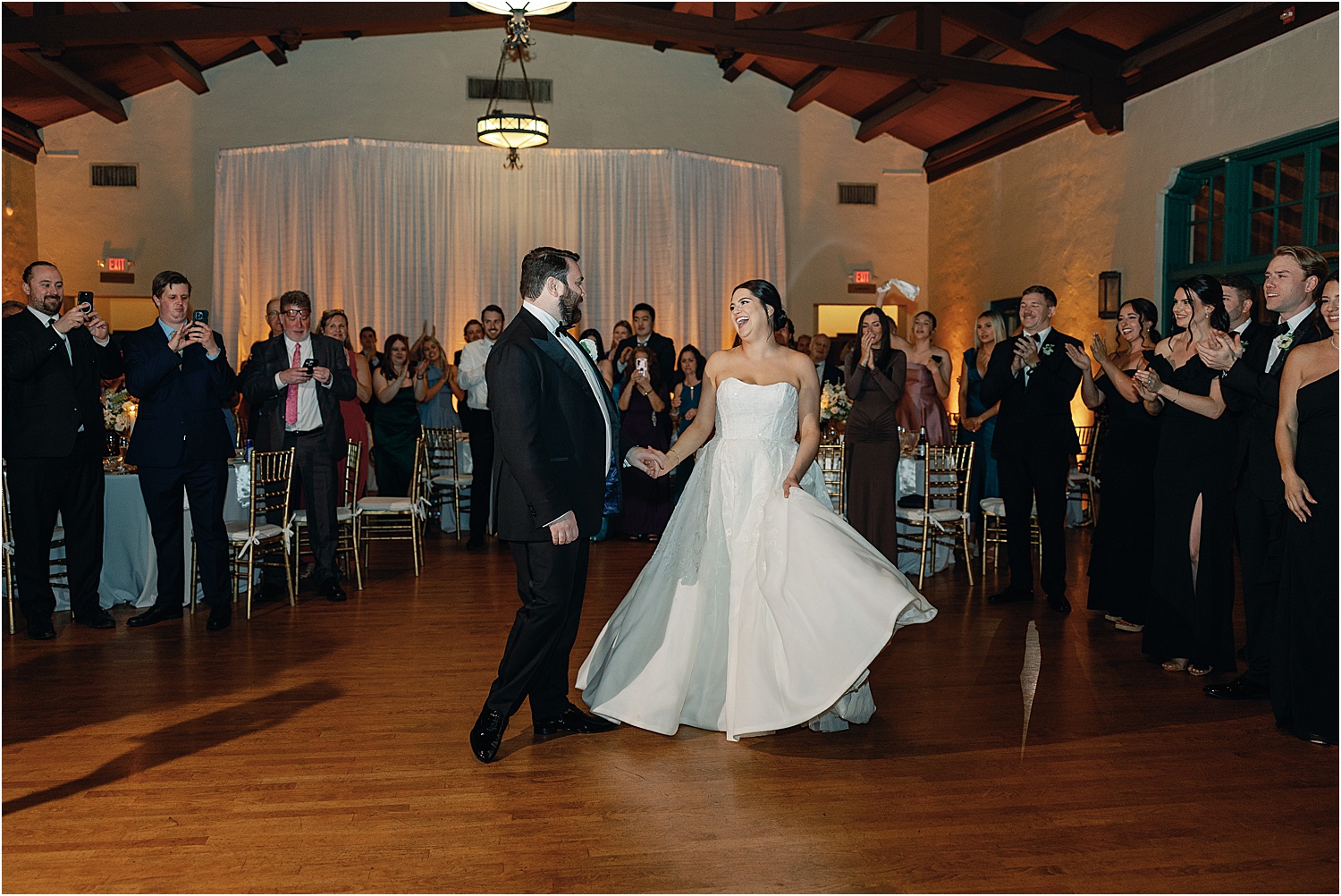Bride and groom sharing first dance at Comber Hall Coral Gables